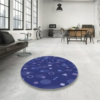 Ahgly Company Indoor Square Marqued Denim Dark Blue Area Rugs, 5 'квадрат