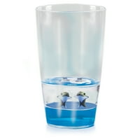 Флоатарама - Делфин от Делуксебаза. 9оз БПА-акрилни пластмасови чаши за пиене с плаващи фигурки на животни. Сладки чаши за деца или новост чаша за вино за възрастни