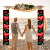 Miirene Valentine Day Porch Couplet Home Curtain Banner Pull Flag Holiday Decoration Парти