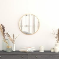 Флаш мебели Модерно огледало, монтирано на кръгла стена, злато