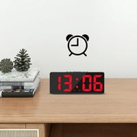 Prinxy Digital Alarg Clock Simples LED голям цифров дисплей моден алармен часовник напълно функционален работен плот Леглото за проучване кухненски часовник Черна рамка червено