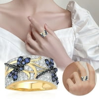 Циркон пръстен моден диамантен сватбен пръстен Бижута злато 6