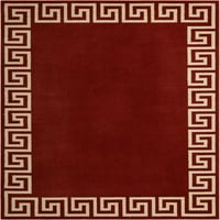 Уникален стан Modern Athens Rug Terracotta Beige 7 '1 10' правоъгълник Геометрично средиземноморско идеално за дневна легла за трапезария Офис