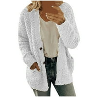 Durtebeua дамско зимно яке с дълъг ръкав жилетка хлабава пуловер качулки размито палто ежедневни върхове