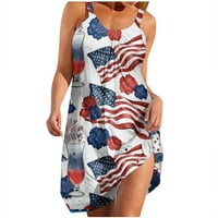 4 юли жени бански костюм покрива рокля лятна люлка патриотични звезди ивици Sundress American Flag Tank Ress S, M, L, XL, XXL