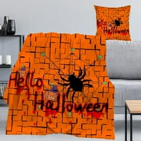 Хелоуин декоративно одеяло с калъф за възглавници, одеяло за Хелоуин на ужасите за спалня за спалня за спалня,040,52x59 ''