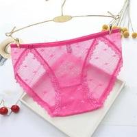 Gubotare Boxers for Women Bowknot Thong Lace Brief Color Color Low Panties Panties Solid Women's Panties, Hot Pink XL