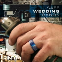Rinfit силиконов сватбен пръстен за мъже - мек каучуков сватбена лента за сватбена лента - Infinity Collection