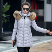 Модни твърди жени Небрежни по -плътни зимни палто палто