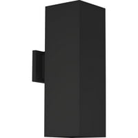 6 светодиоден Открит нагоре надолу модерен черен стенен цилиндър със стъклен капак