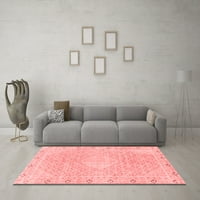 Ahgly Company Indoor Rectangle Abstract Red Modern Area Rugs, 8 '12'