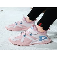 Тенми Детски спортни обувки плюшени облицовани Маратонки Спортни обувки за бягане платформа треньори фитнес мода неплъзгащи апартаменти Розово 1г