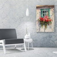 Плакати & щампи акварел прозорец маслени бои с цветя Калифорния пейзаж стена художник Резиденция Градина изкуство платно отпечатъци за хол спалня офис кухня декор 16х рамка-