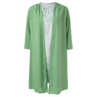 Manxivoo женски ежедневен моден елегантен отпечатана шифонска рокля две комплекта рокли женски небрежни рокли мента зелено
