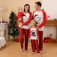 Коледни Пижами съвпадение комплекти за семейство червени карирани върхове и панталони пижами комплект дълъг ръкав Коледа спално облекло