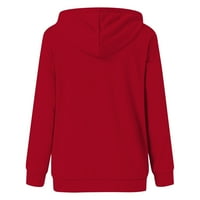 Подаръчност Дамски Плюс размер клирънс бутон затваряне Суитчъри, Мода отпечатани джоб Дълъг ръкав блуза ежедневни върхове пуловери бутон качулки
