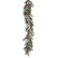 Vickerman 6 'Баварски бор изкуствен коледна гирлянда, Unlit - Fau Pine Christmas Garland - Закрит сезонен декор за дома