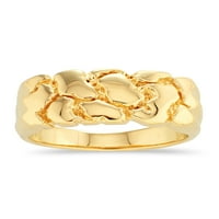 14к злато над стерлинги сребро пръстен самородно злато