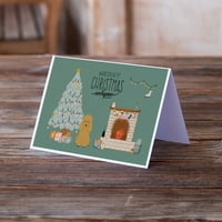 Коледни поздравителни картички на Caroline's Treasures Poodle с пликове, 5 7