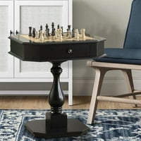 Дървена шахматна игра Table с едно чекмедже, Black-Saltoro Sherpi