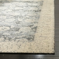 Класически реколта килим за флорална зона на Marjorie, кремаво сиво, 6 '9'