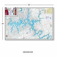 Кингфишър карти Водоустойчив езеро карта център Хил езеро Тенеси, 24 36 0.2 ЛБ