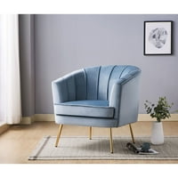 Мебели от Америка средата на века Плат Ендел акцент стол, синьо