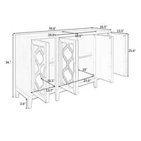 60 Модерна огледална конзолна маса дървена дъска за хол, бяло