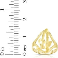 Floreo 10k жълто злато Cursive Начални букви A-Z размери 4- за жени и момичета