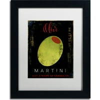 Търговска марка изобразително изкуство маслиново Мартини и платно изкуство по цвят Пекарна, бял мат, черна рамка