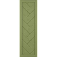 Екена Милуърк 12 в 54 ч вярно Фит ПВЦ един панел Рибена кост модерен стил фиксирани монтажни щори, мъх зелено