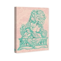 Свят и държави картини Джулиан Тейлър-Фу Дог Роуз азиатски култури-зелено, розово