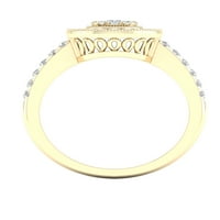 Империал 1 2кт ТДВ диамант 10к жълто злато клъстер ореол годежен пръстен