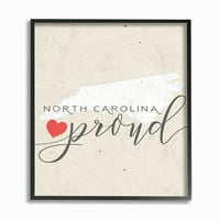 Колекцията Ступел дома декор Северна Каролина горд със сърце рамка Джикли текстурирано изкуство