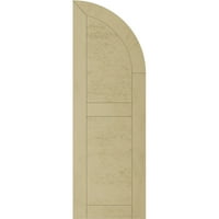 Екена мелница 18 в 68 н дървен кипарис две равни плосък панел с четвърт кръгла арка върха Фау дърво щори, грунд тен