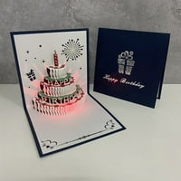 Триизмерна картичка за рожден ден творческа 3D торта малка картичка печат снимка специален подарък Лятни оферти