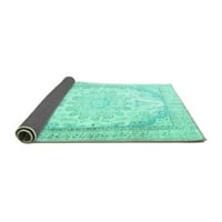 Ahgly Company Indoor Rectangle Persian Turquoise Blue Traditional Area Cugs, 3 '5'