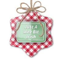 Коледен украшение просто малко ирландски ирландски ден на Свети Патрик Модерен зелено червено карирано новородено