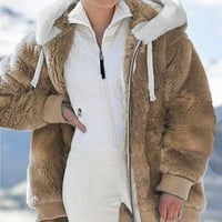 Giligiliso жени плюс размер зима топло свободно плюшено палто с качулка с качулка