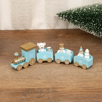 Развеселете ни коледна дървена влакова релса Зимна чудеса влак мини декор за влак за коледно парти под декорации на коледно дърво