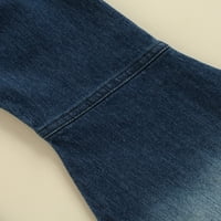 Fiomva Kid Girl Дълги дънки, градиентен цвят еластичен талия талия панталони панталони сини 12- месеца