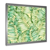 Дизайнарт 'тропически зелени листа от монстера' тропически рамкиран Арт Принт
