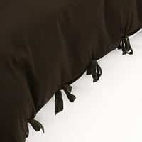 Уникални Изгодни Сделки Папийонка Пухена Покривка Легла Комплект Кралица Тъмно Кафяво