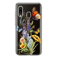 Samsung galaxy a Жълта лилаво пролетни цветя пеперуди флорални ударни ясни хибридни защитни калъфи за телефона