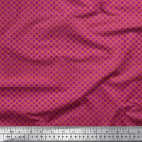 Soimoi Purple Heavy Canvas Fabric Floral Art Geometric Printed Later Wide
