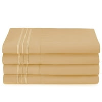Clara Clark Microfiber Collection Bed Liff, Deep Pockets Fitted Sheet, Full, Camel Gold