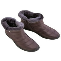 Авамо Дамски плюшени облицовани сняг глезена ботуши дамски зимни топли водоустойчиви обувки без приплъзване