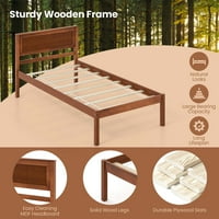 Цена двоен размер дървена платформа легло рамка с Табла матрак Фондация орех