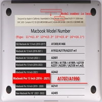Kaishek Hard Case само съвместим - Rel. Най -новият MacBook Pro S с Touch Bar Model: A1707 & A Purple Series 0643