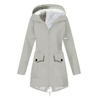 FESFESFES качулка палто за жени ежедневни солидни разхлабени дълги ръкави U-lect Tops Clearance под $ 10